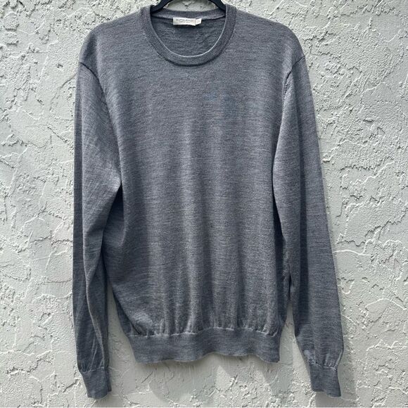 SUITSUPPLY Sweater Mens Large Merino Wool Crew Neck Gray - Picture 1 of 7